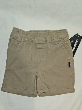 DKNY Baby 0/3 Months Stretch Twill Khaki Pull On Casual Shorts New